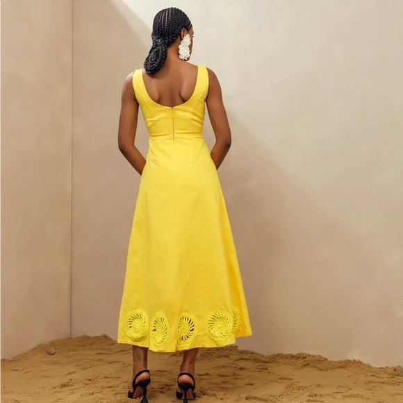 Elexiay Kwara Dress in Yellow $395 Size Medium - Picture 2 of 12
